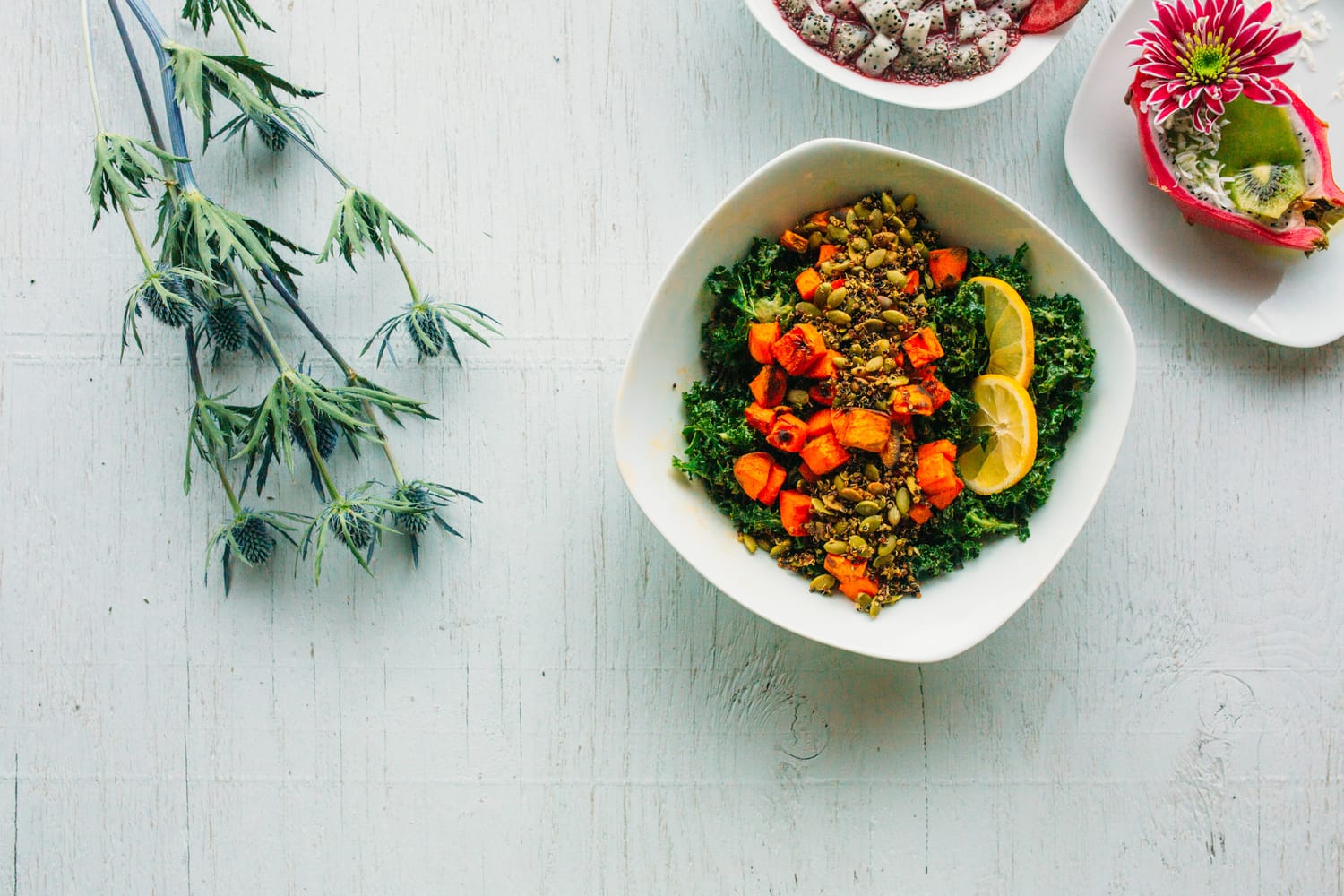 Smudge Noshery corporate story frame 2: Food and hospitality brand photography for Smudge Noshery in Salmon Arm, BC, with colourful flatlays, smoothies, bowls, cafe details and commercial product images for a local restaurant..