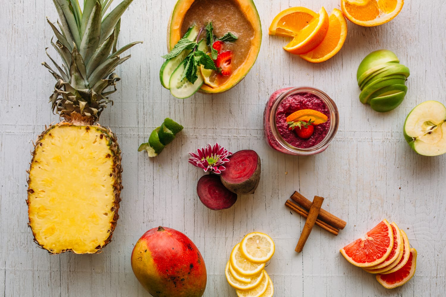 Smudge Noshery corporate story frame 4: Food and hospitality brand photography for Smudge Noshery in Salmon Arm, BC, with colourful flatlays, smoothies, bowls, cafe details and commercial product images for a local restaurant..