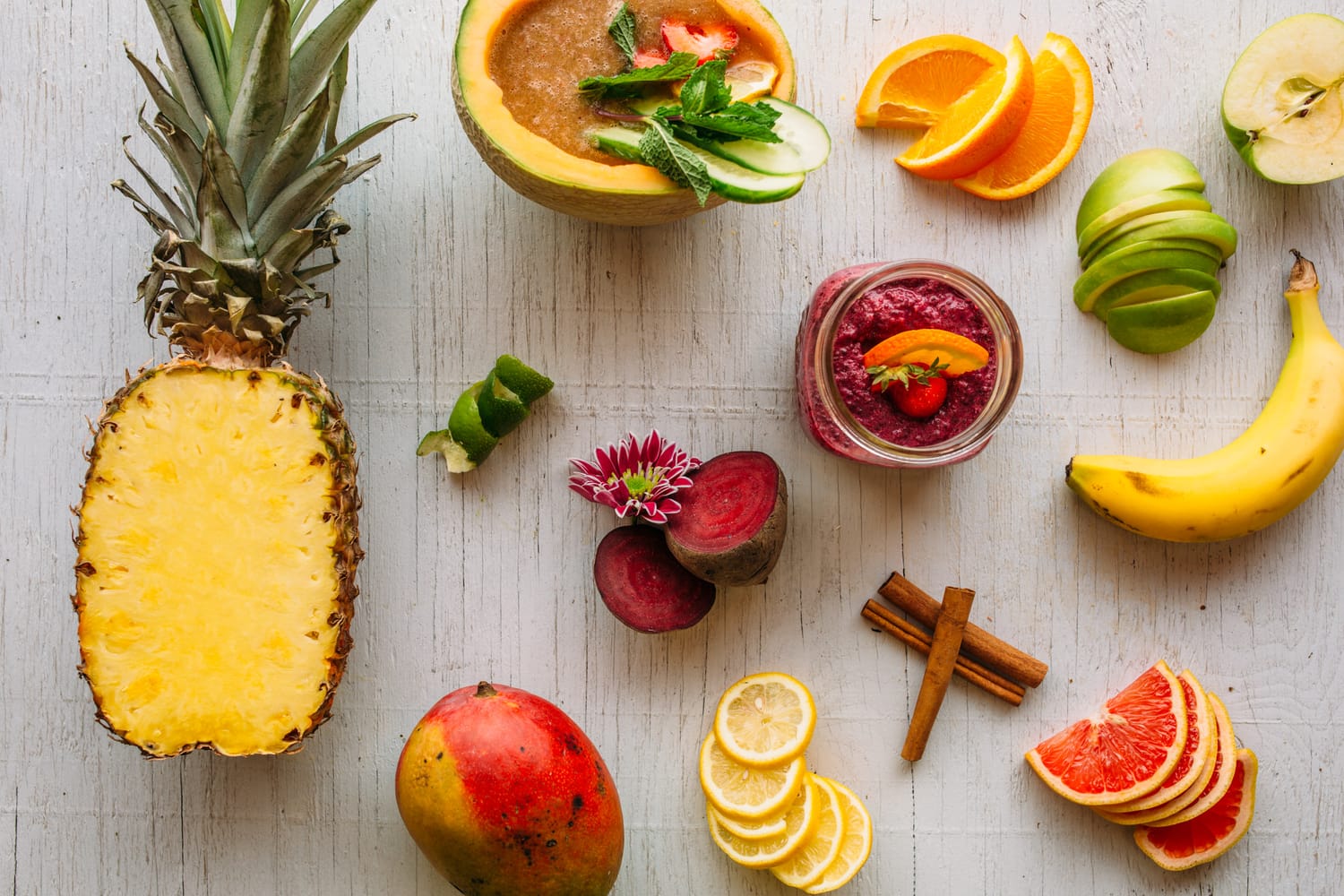 Smudge Noshery corporate story frame 6: Food and hospitality brand photography for Smudge Noshery in Salmon Arm, BC, with colourful flatlays, smoothies, bowls, cafe details and commercial product images for a local restaurant..