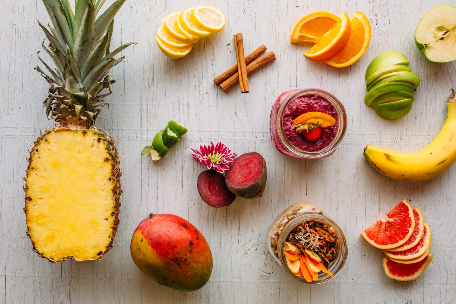 Smudge Noshery corporate story frame 7: Food and hospitality brand photography for Smudge Noshery in Salmon Arm, BC, with colourful flatlays, smoothies, bowls, cafe details and commercial product images for a local restaurant..