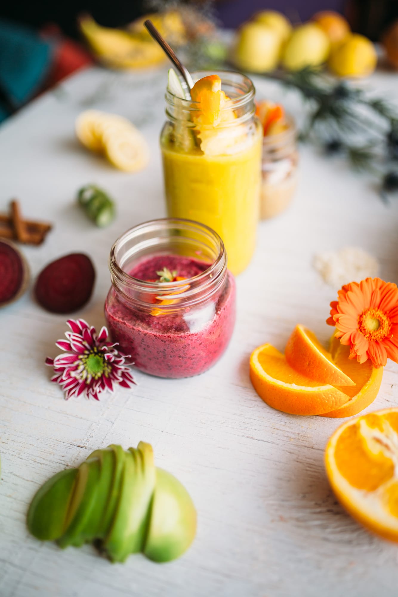 Smudge Noshery corporate story frame 23: Food and hospitality brand photography for Smudge Noshery in Salmon Arm, BC, with colourful flatlays, smoothies, bowls, cafe details and commercial product images for a local restaurant..