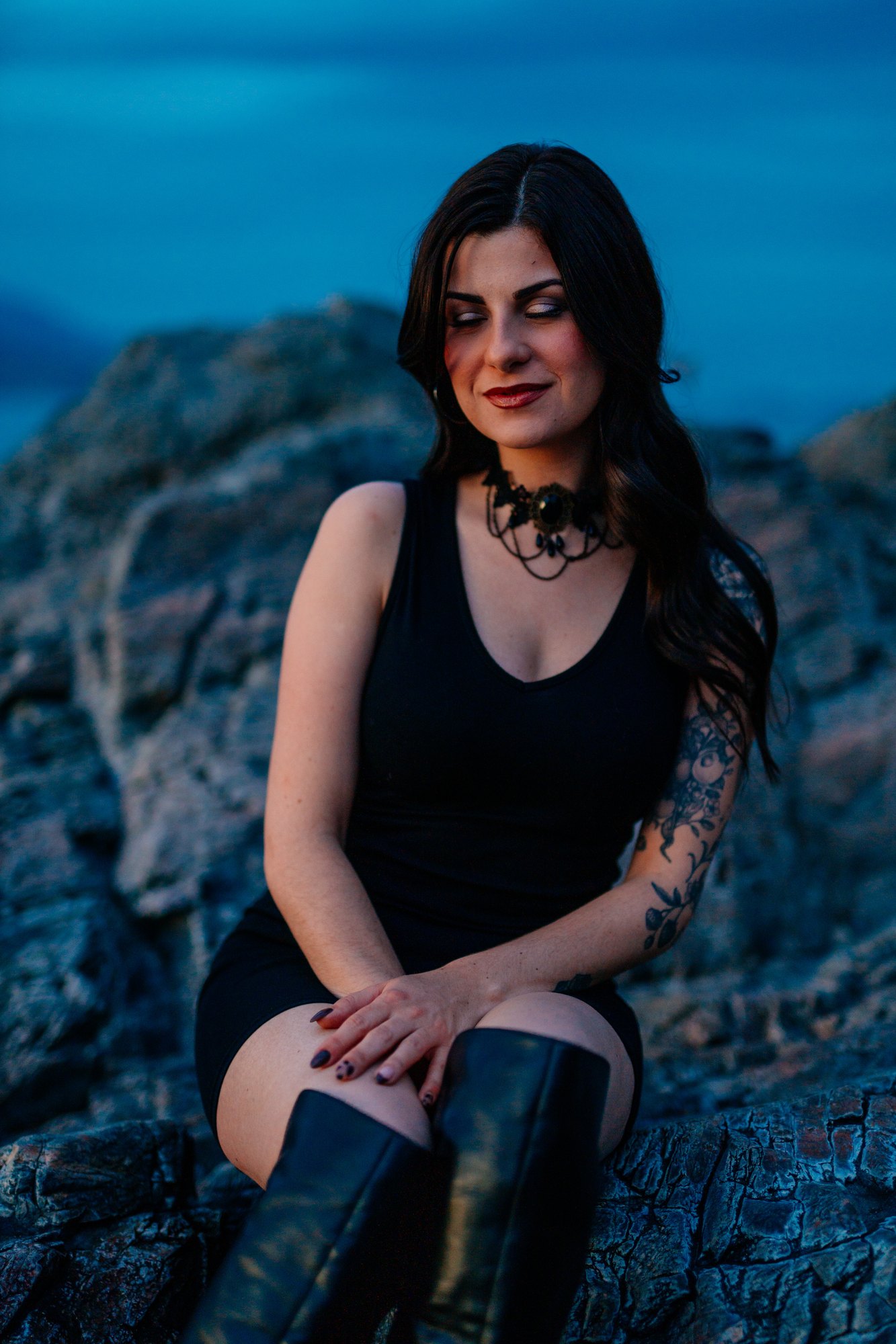 Sophia — a candid smile in the evening light