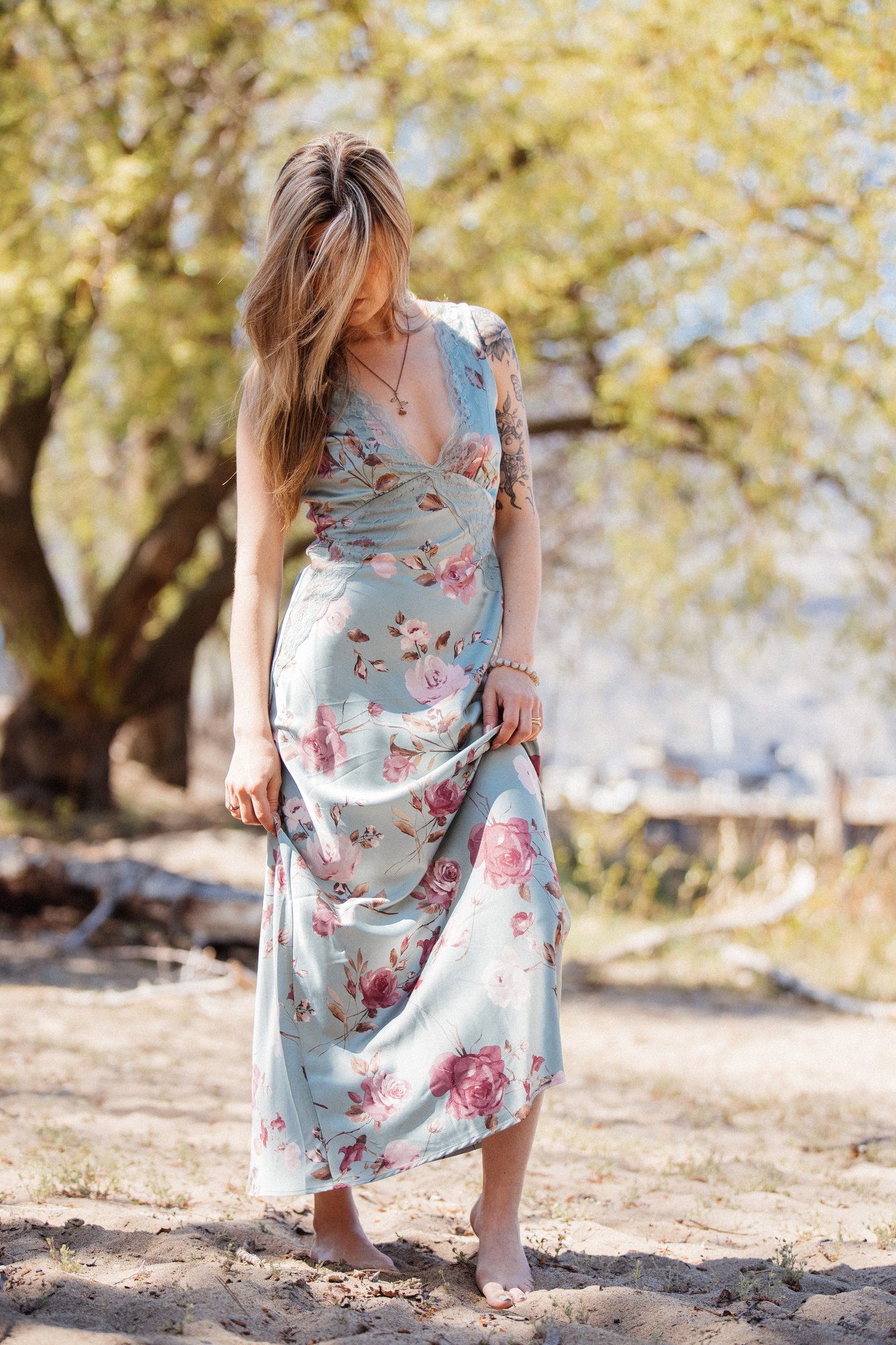 Sophia — walking beneath a spreading tree