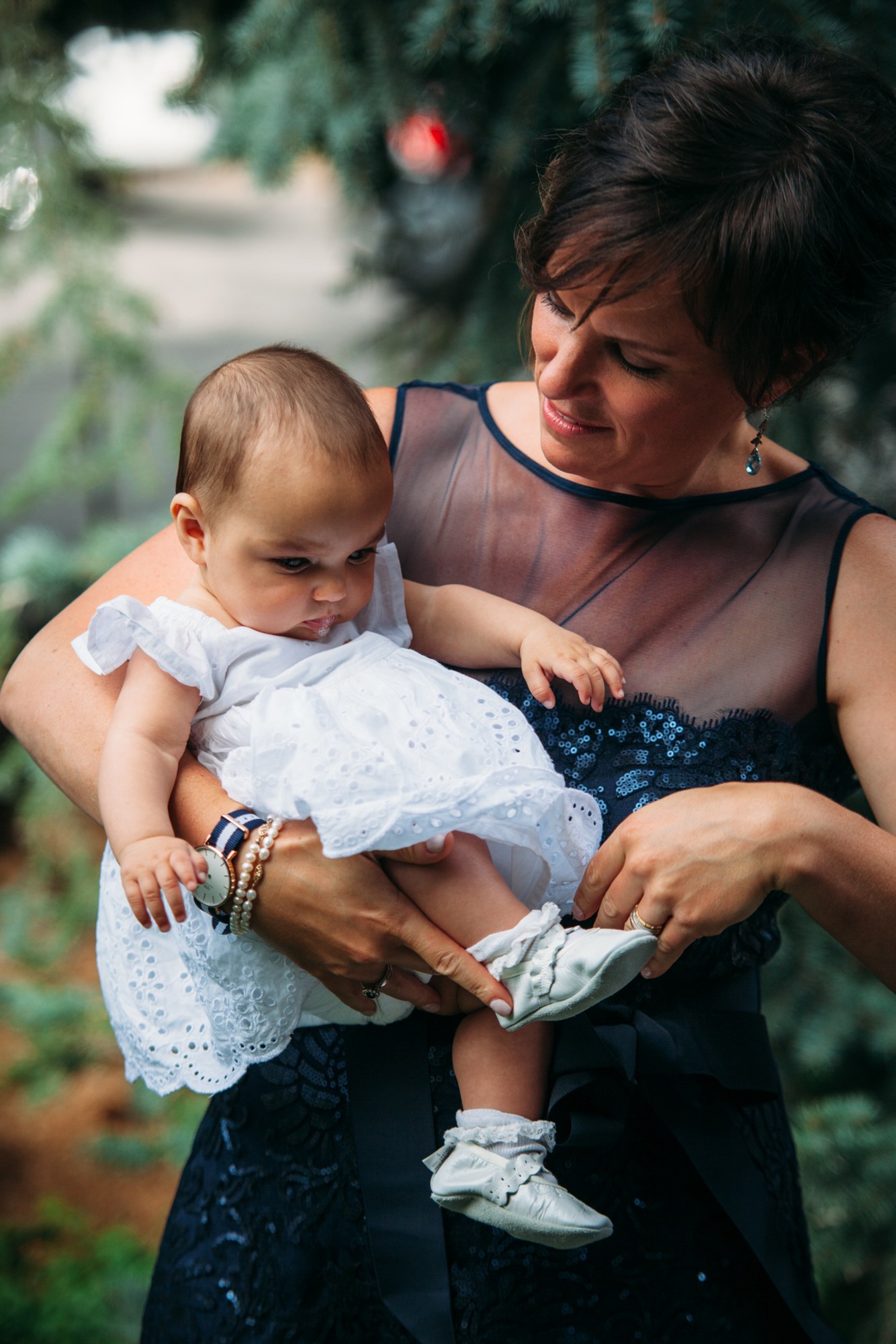 Steph & Taylor: A quiet moment with a baby.