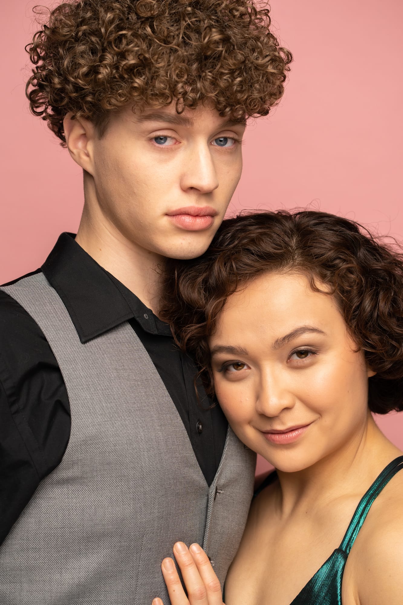 The Barbershoppe / Diva Den Bridal Formals corporate story frame 8: Collaborative bridal-formal brand photography for The Barbershoppe and Diva Den Day Spa at Kelowna Film Studios, with hair, makeup, formal looks, studio portraits and campaign-ready beauty imagery..