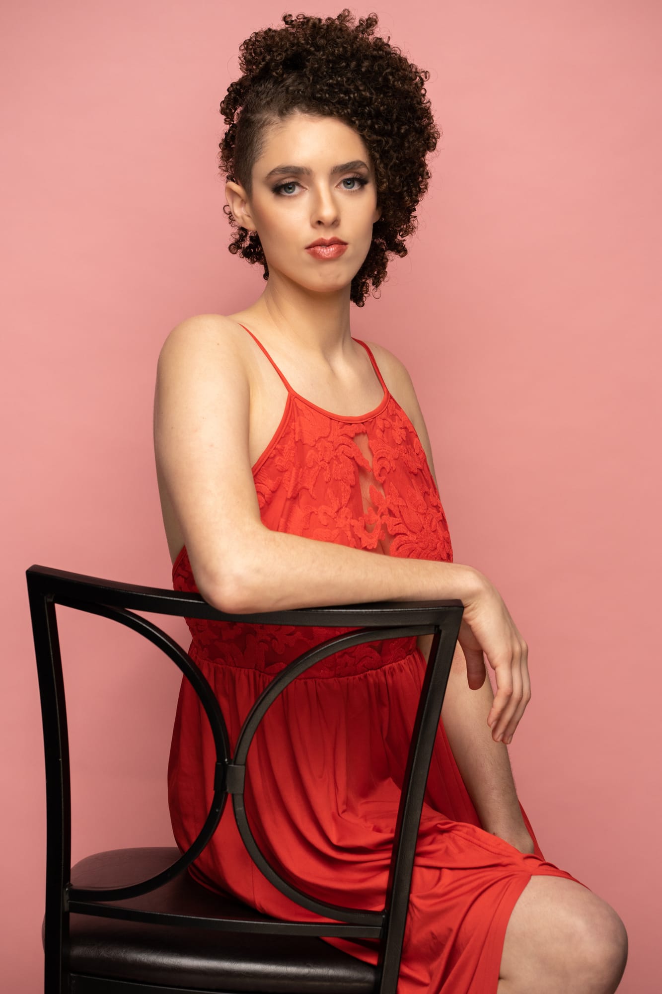 The Barbershoppe / Diva Den Bridal Formals corporate story frame 15: Collaborative bridal-formal brand photography for The Barbershoppe and Diva Den Day Spa at Kelowna Film Studios, with hair, makeup, formal looks, studio portraits and campaign-ready beauty imagery..