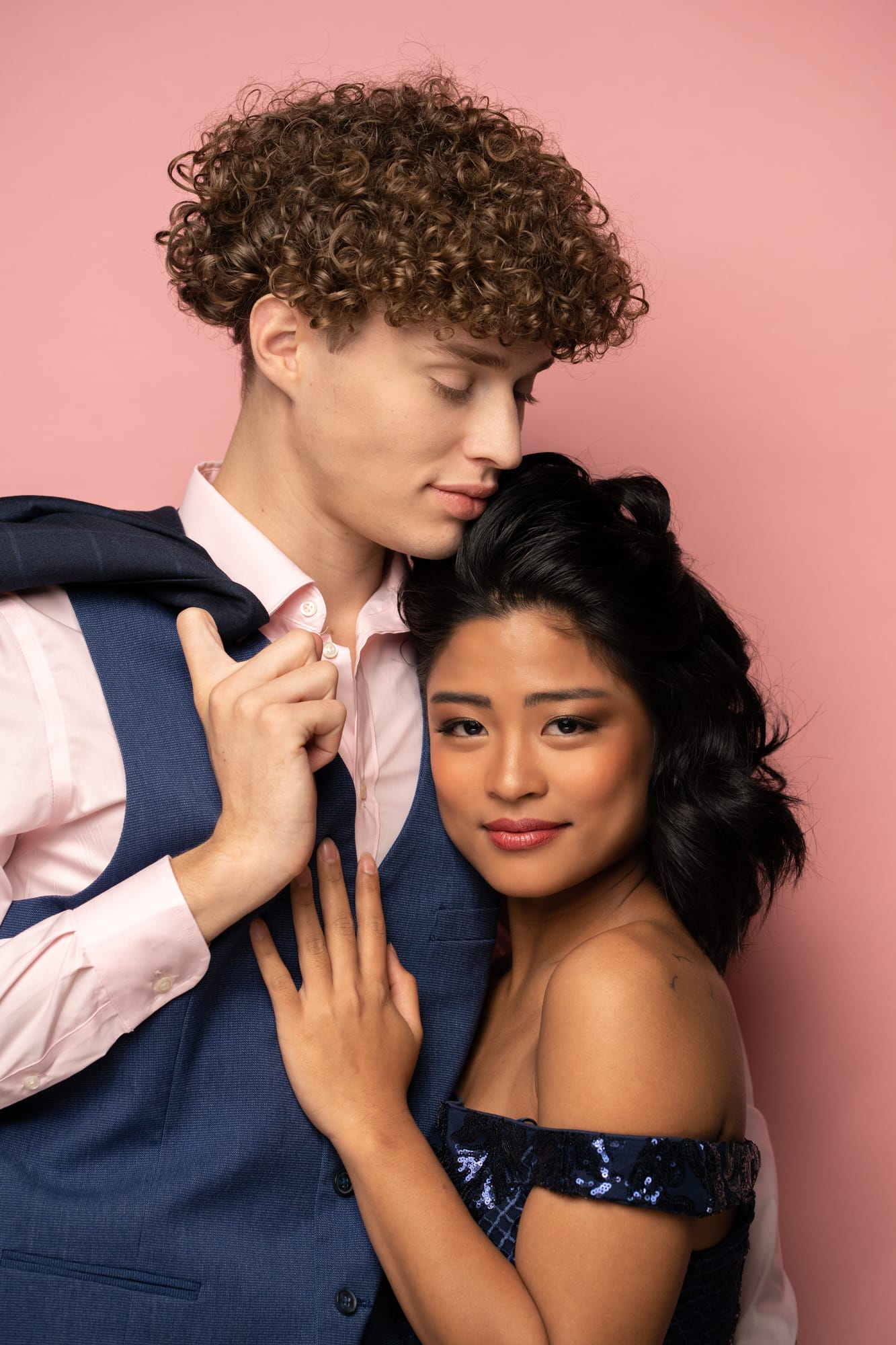 The Barbershoppe / Diva Den Bridal Formals corporate story frame 34: Collaborative bridal-formal brand photography for The Barbershoppe and Diva Den Day Spa at Kelowna Film Studios, with hair, makeup, formal looks, studio portraits and campaign-ready beauty imagery..