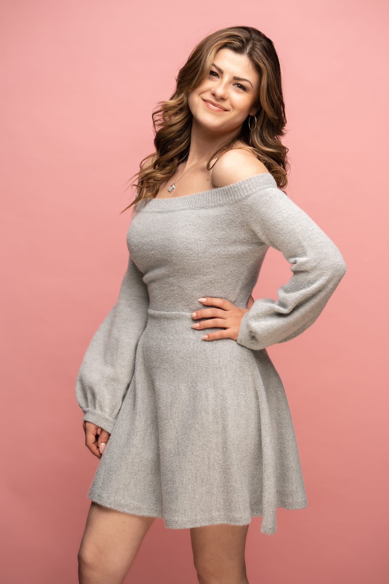 The Barbershoppe / Diva Den Bridal Formals corporate story frame 36: Collaborative bridal-formal brand photography for The Barbershoppe and Diva Den Day Spa at Kelowna Film Studios, with hair, makeup, formal looks, studio portraits and campaign-ready beauty imagery..