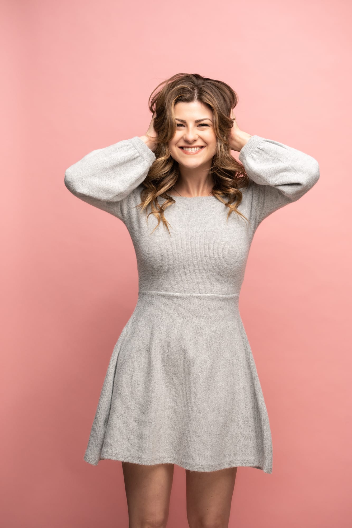 The Barbershoppe / Diva Den Bridal Formals corporate story frame 37: Collaborative bridal-formal brand photography for The Barbershoppe and Diva Den Day Spa at Kelowna Film Studios, with hair, makeup, formal looks, studio portraits and campaign-ready beauty imagery..