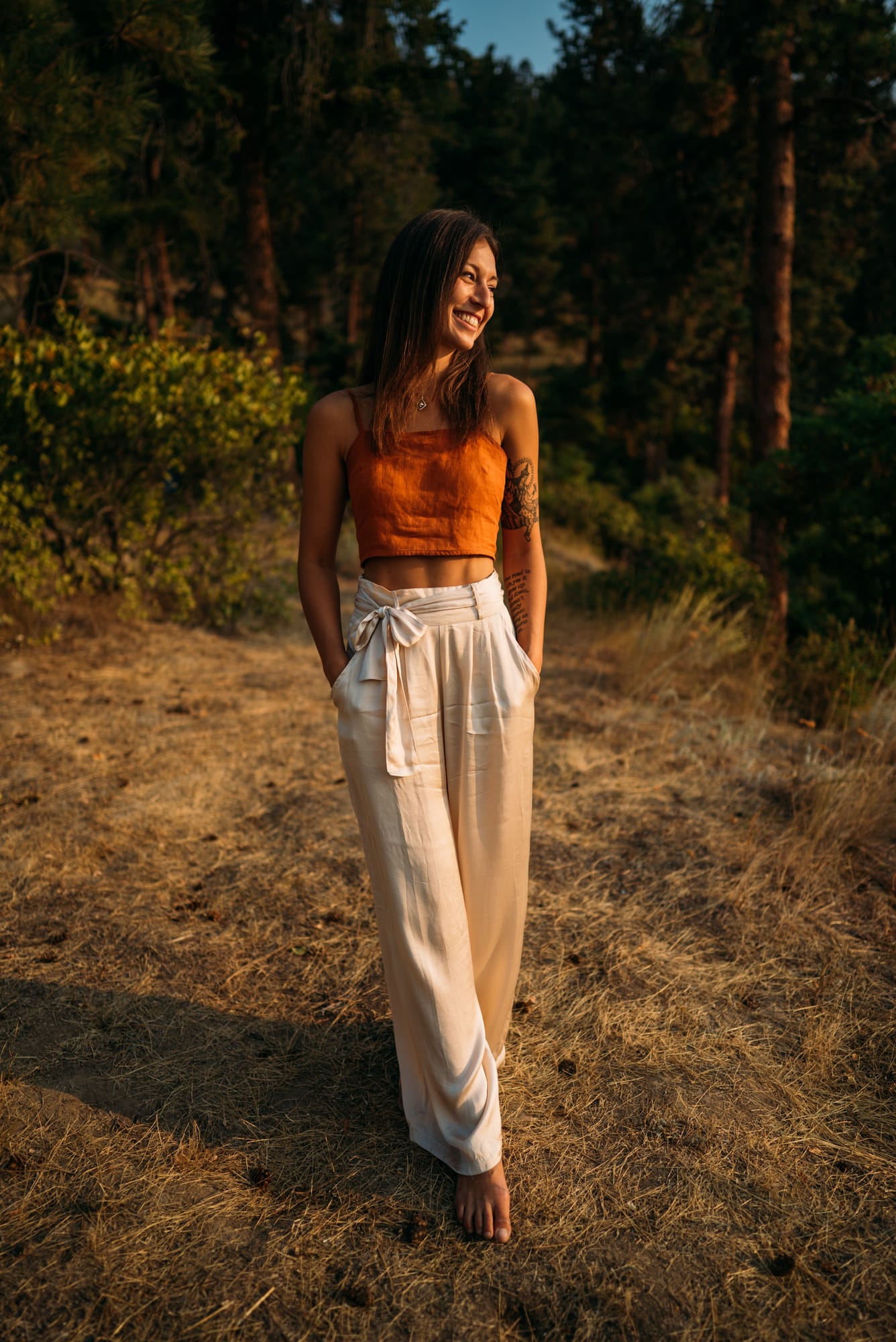The Living Narrative, Sol corporate story frame 15: Personal-brand photography for The Living Narrative in Kelowna, with Sol in warm Okanagan light, lakeside portrait range and profile-ready images for creative business use..