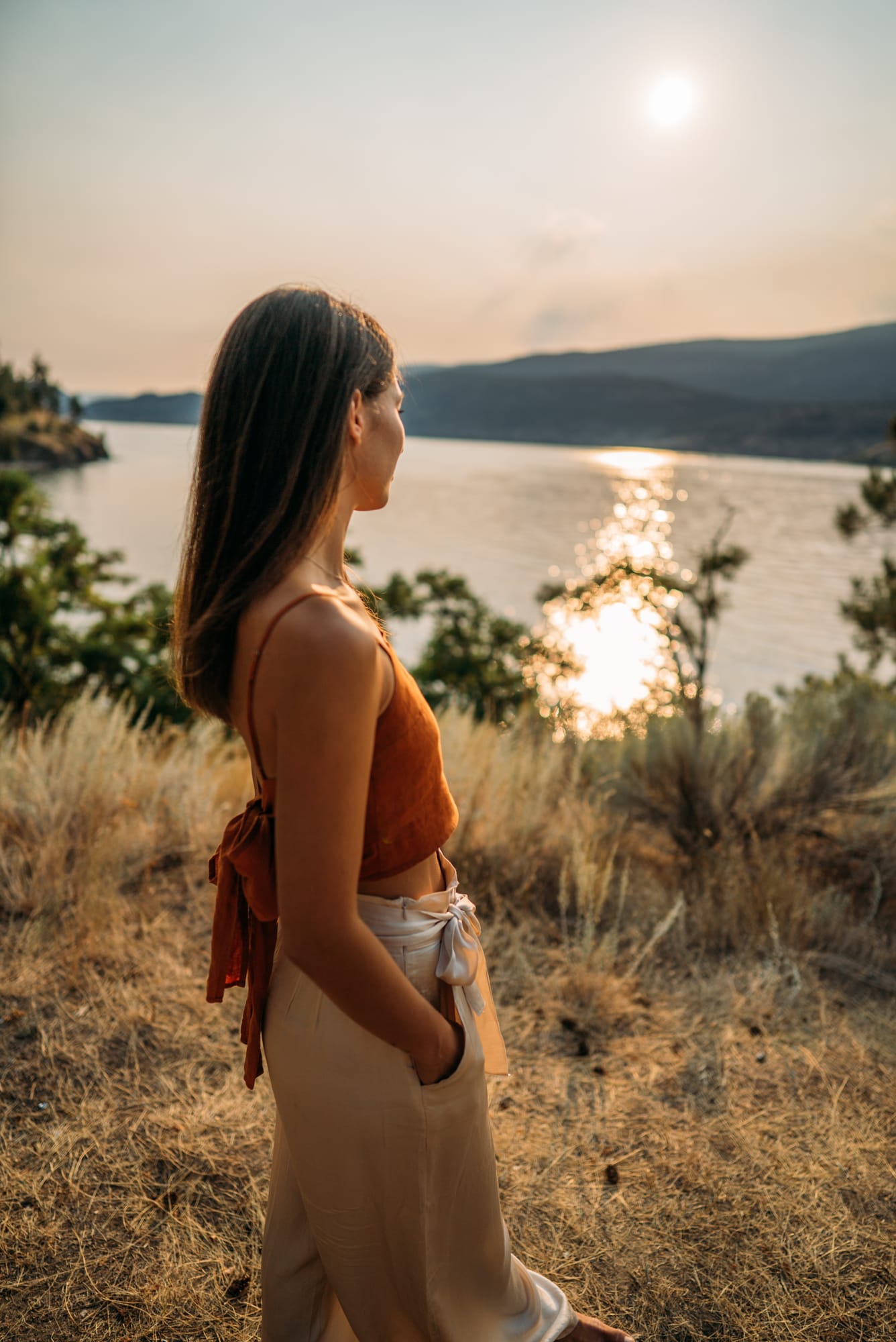 The Living Narrative, Sol corporate story frame 16: Personal-brand photography for The Living Narrative in Kelowna, with Sol in warm Okanagan light, lakeside portrait range and profile-ready images for creative business use..