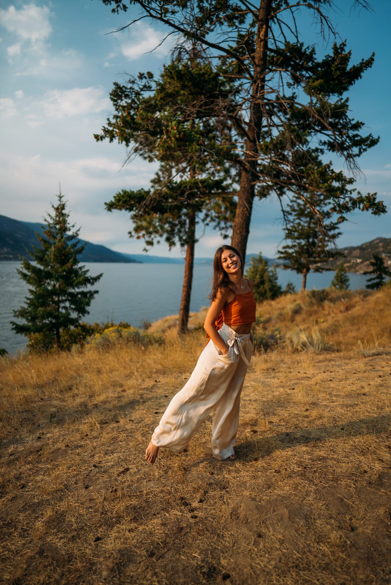 The Living Narrative, Sol corporate story frame 20: Personal-brand photography for The Living Narrative in Kelowna, with Sol in warm Okanagan light, lakeside portrait range and profile-ready images for creative business use..