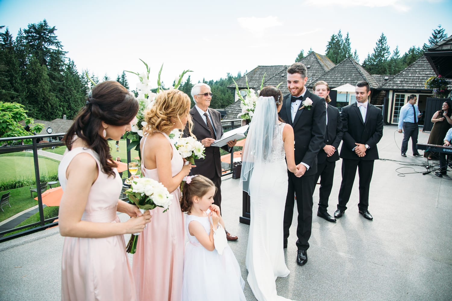 Vesta and Chris weddings story frame 20: A West Vancouver wedding at Capilano Golf and Country Club, with Iranian and Scottish family details, formal club atmosphere, dresses and kilts..