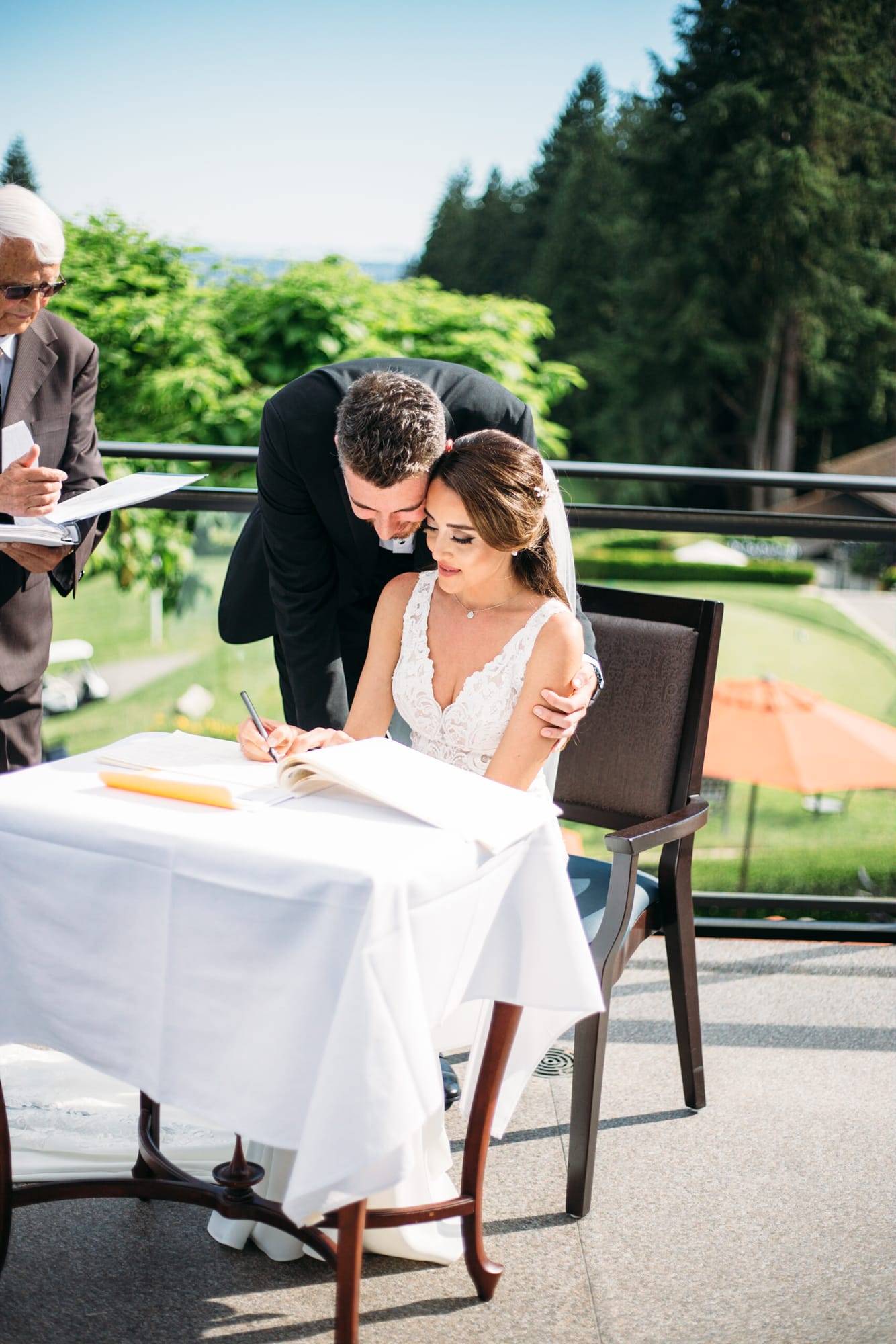 Vesta and Chris weddings story frame 24: A West Vancouver wedding at Capilano Golf and Country Club, with Iranian and Scottish family details, formal club atmosphere, dresses and kilts..